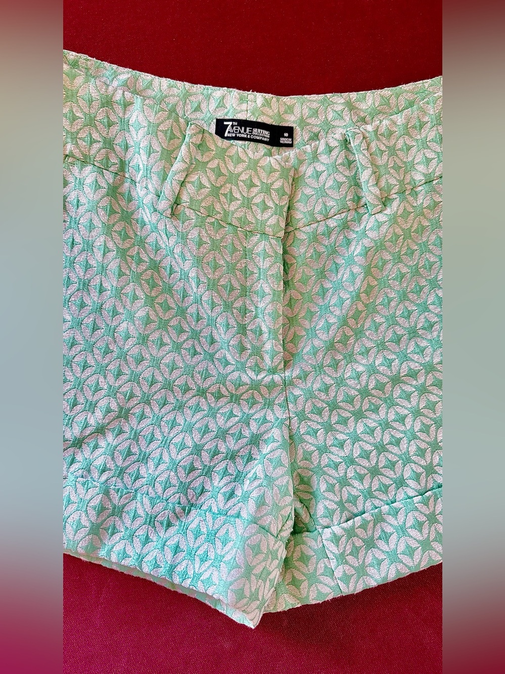 New York & Company  Mint Green Patterned Shorts